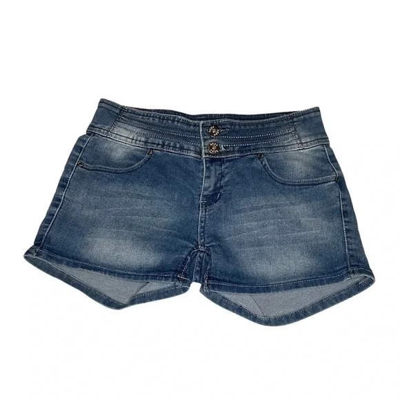 Trendy “Hype” High-Waisted Denim Shorts - Size 5. Distressed - Picture 5 of 5